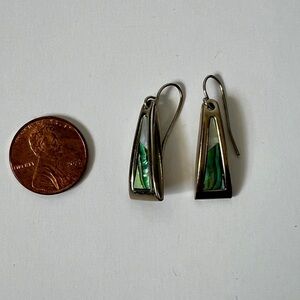 Elegant Silver and Green Earrings